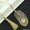Metal Bookmark, Gold Plated Brass Bookmark, Bookmark with Tassel, Handcrafted, 1 pc, GemMartUSA (BOOK)